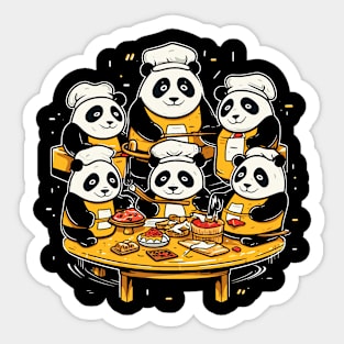 Panda Food Passion: Restaurant Ramen Panda Feast Mode: Culinary Cuteness Sticker